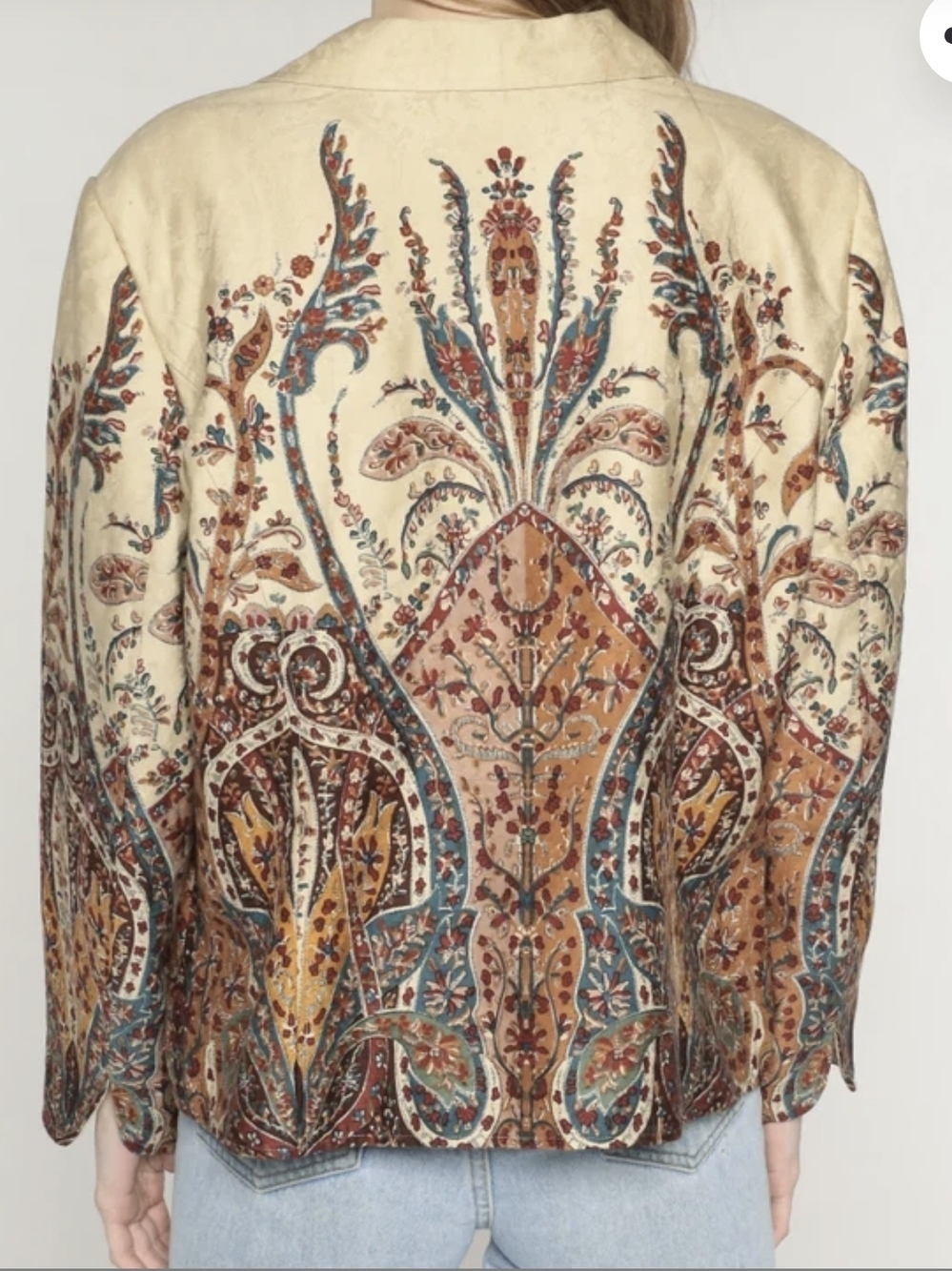 Coldwater Creek Blazer Womens Medium Paisley Tan Zip Up Jacket - Picture 3 of 16